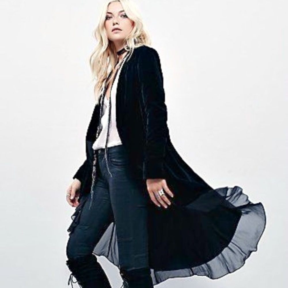 Velvet Cape Cardigan - Picture 2 of 7